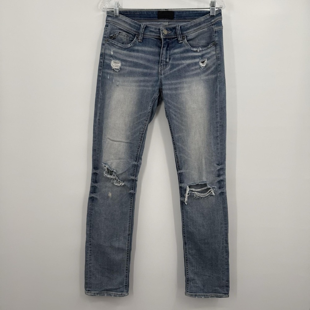 Buckle Black Jeans Womens 27 Blue Ankle Straight Distressed BKE Fit 53